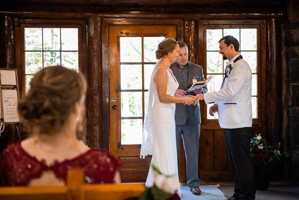 Lady Slipper Lodge Wedding Ceremony at Gooseberry Falls State Park