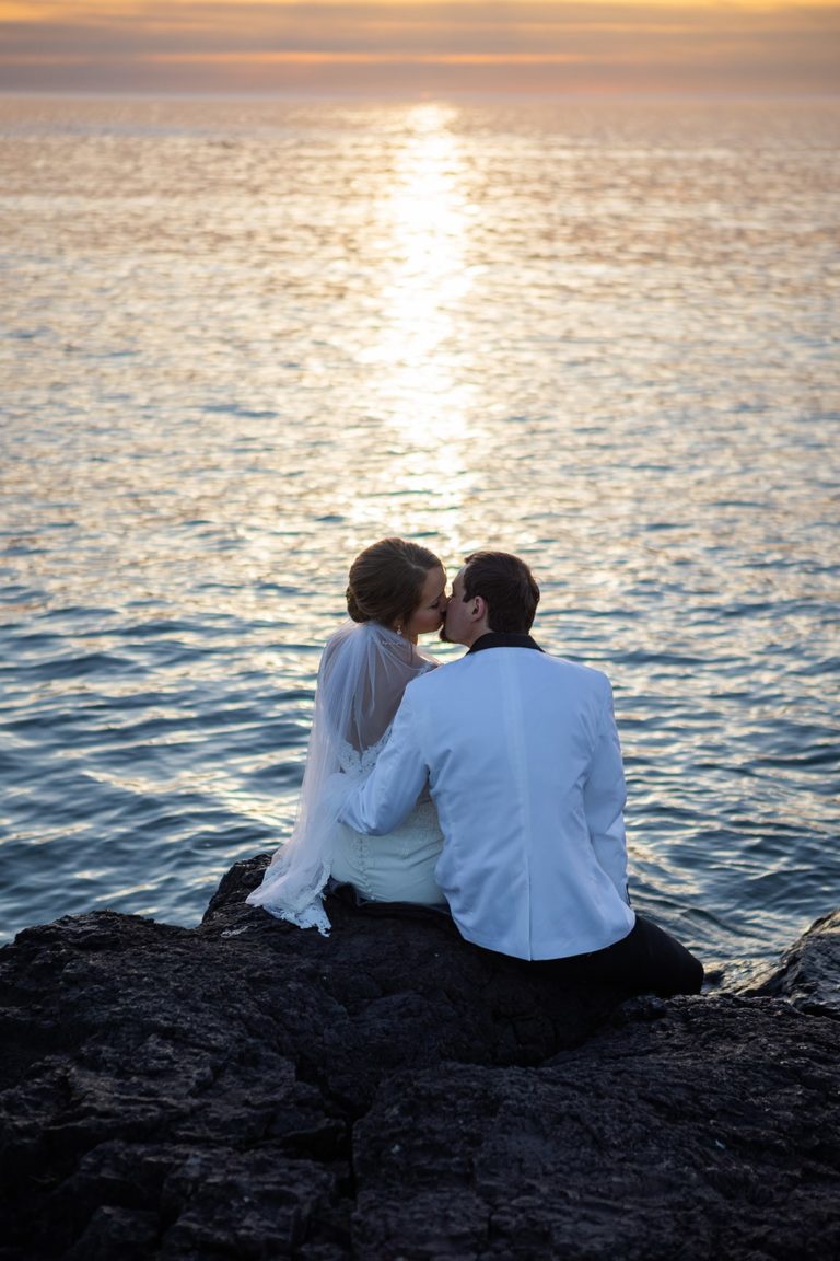 Gooseberry elopement along the shore of Lake Superior.