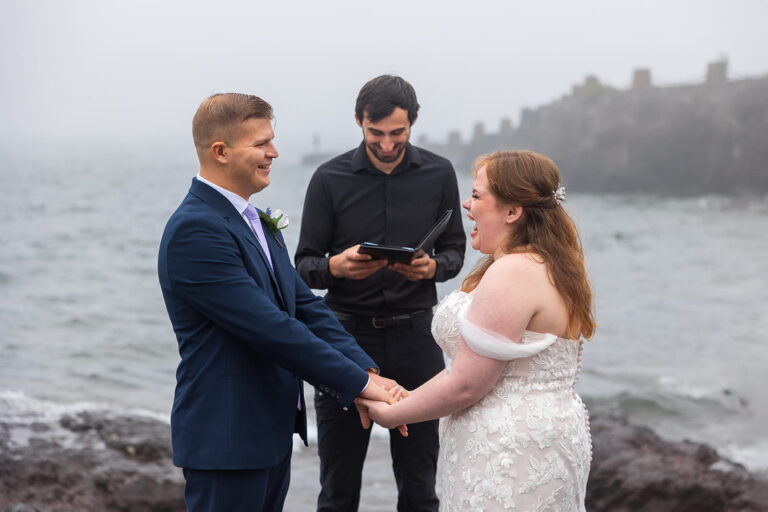 Dom officiates a wedding ceremony along the North Shore in Minnesota.